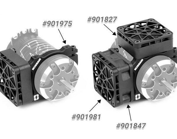 Nosram Aluminium Fan Mount for 2x 40mm Motor Fans - immagine 2