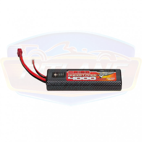 Rocket pack v-max lipo 4000 55c rounded (led, 7.6v, 2s, deans) (ORI14079)